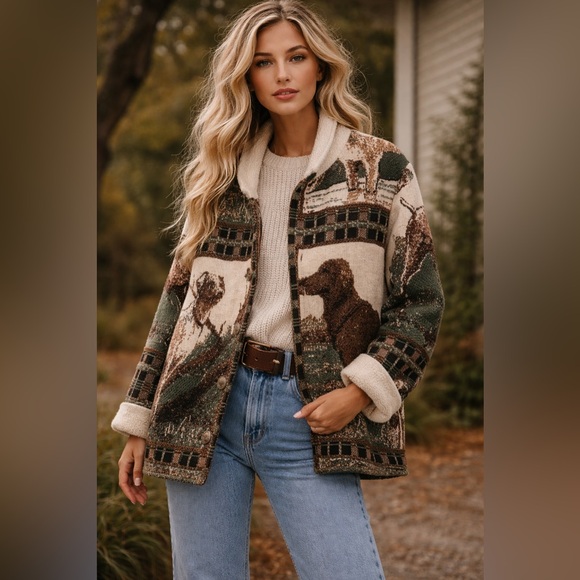 Jackets & Blazers - Vintage Hunting Dogs Tapestry Jacket
